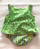 'GREEN DAISY' Sleeveless Top with Bloomers