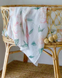 'PEONY' sweet pea gauze baby wrap/swaddle