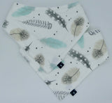 zzOrganic cotton basic bandana bib 'FEATHERS'