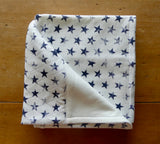 'NAVY STARS' pram blanket