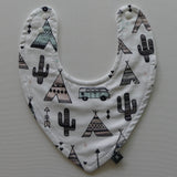 zzz 'TEEPEES' basic bib and burp cloth set