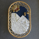 'NAVY STARS' pram blanket