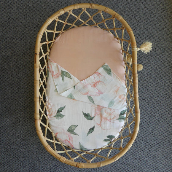 'PEONY' sweet pea gauze baby wrap/swaddle