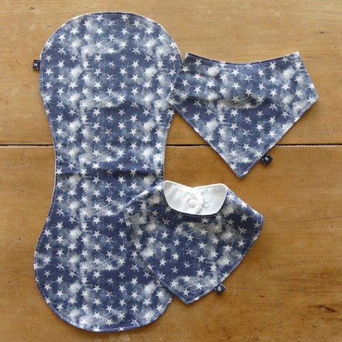 'STARS' basic, basic bandana bibs & burp cloth 3 piece set